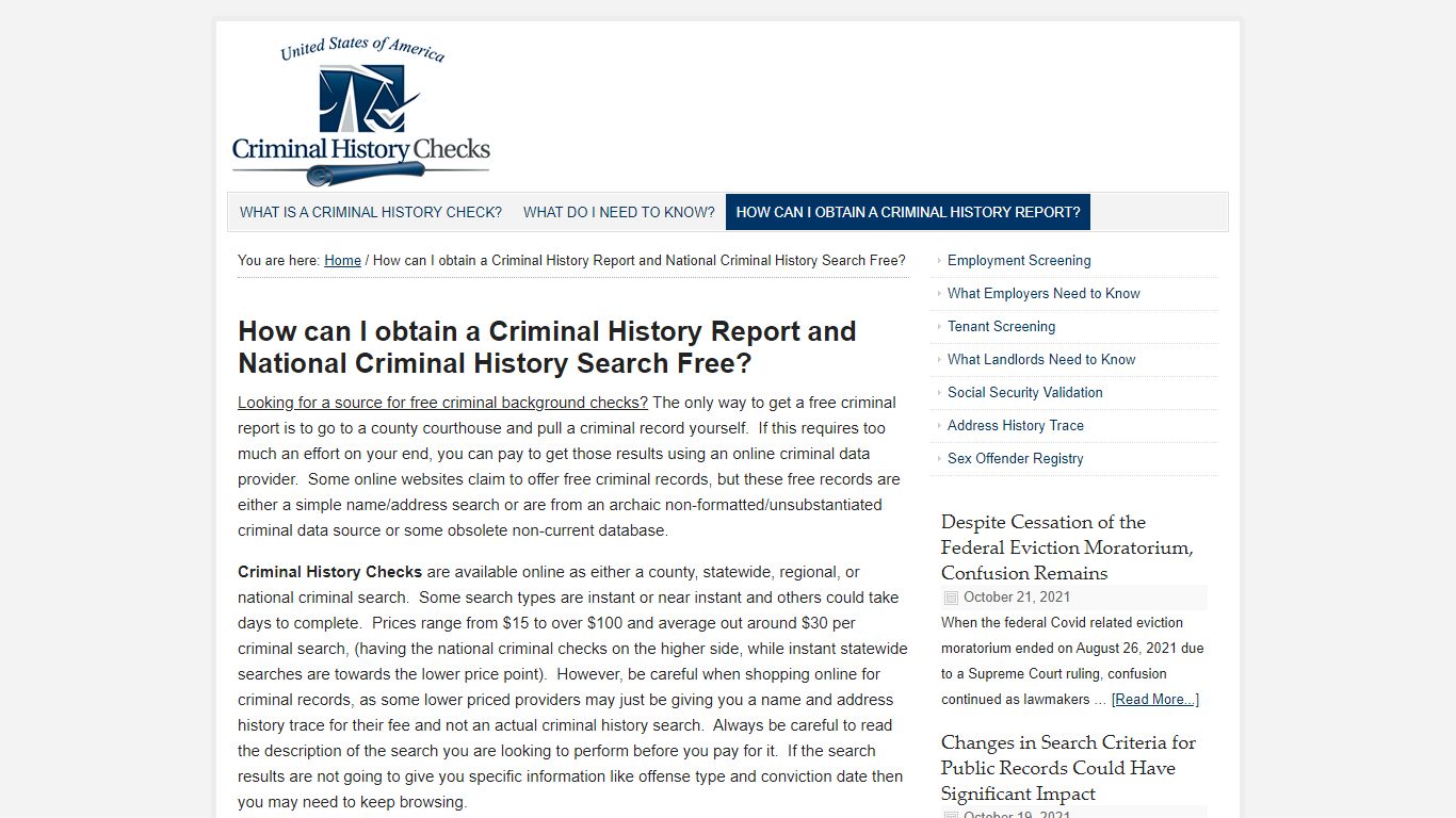 How can I obtain a Criminal History Report and National Criminal ...